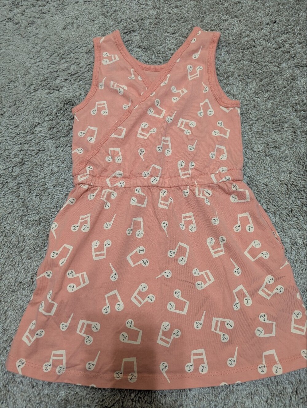 Tea Collection Coral Pink Musical Note Dress